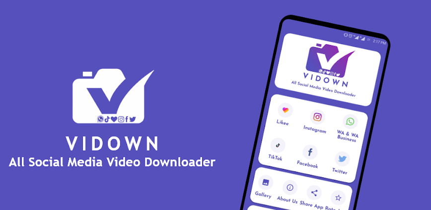 VIDOWN Video Downloader Android APK Download background