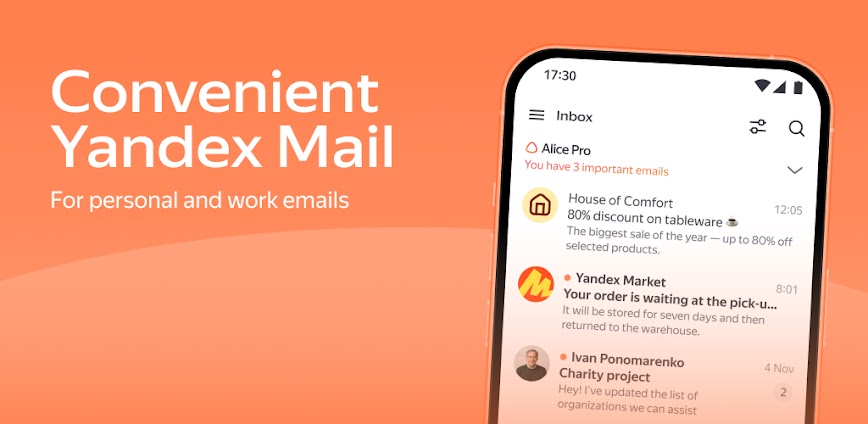 Yandex.Mail Pro MOD APK for Android background
